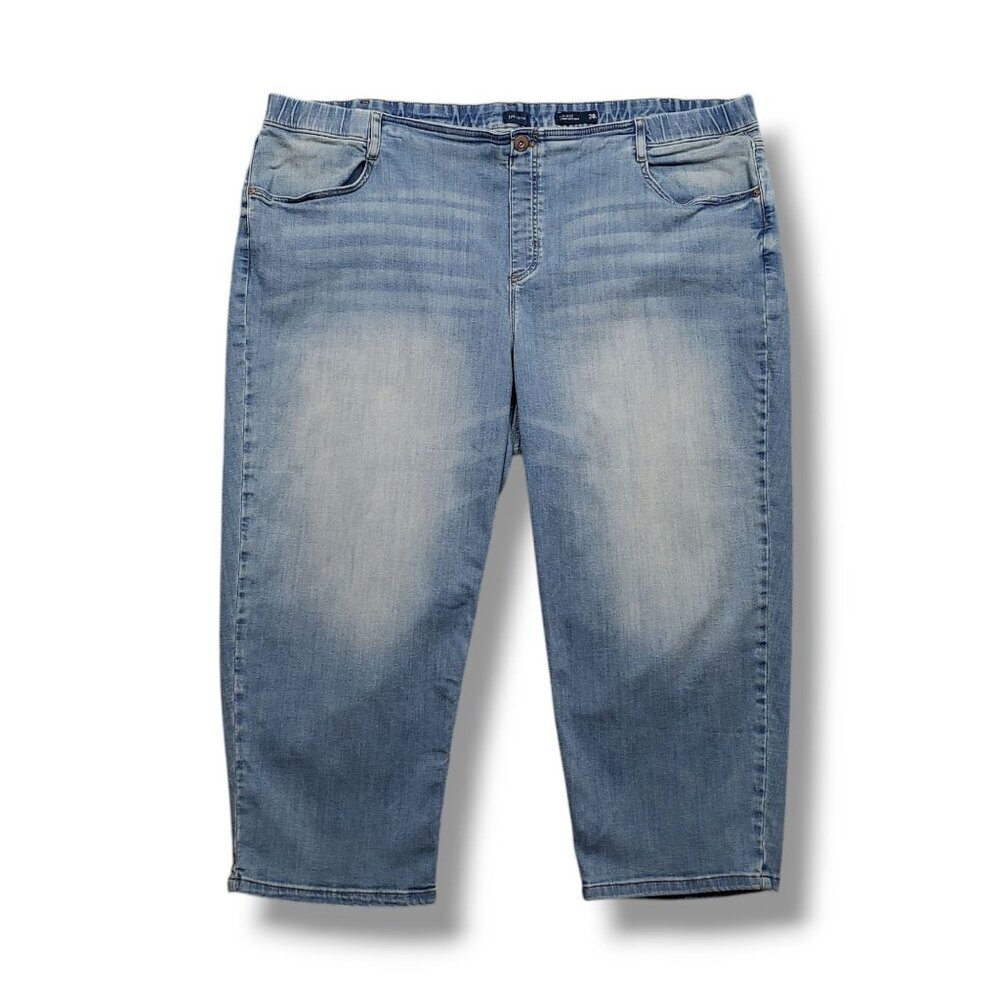 J Jill‎ High Rise Straight Leg Crops Jeans Womens Plus 28 High Rise Light Wash